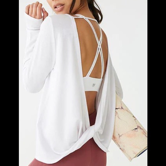 Tops - Open-Back Heathered White Top